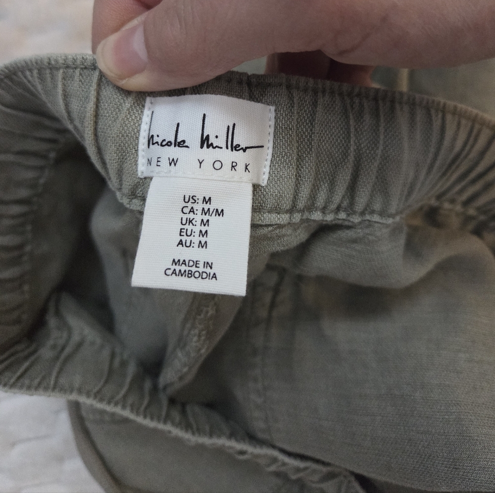 Nicole Miller Sage Green Cargo Pants - Picture 4 of 5